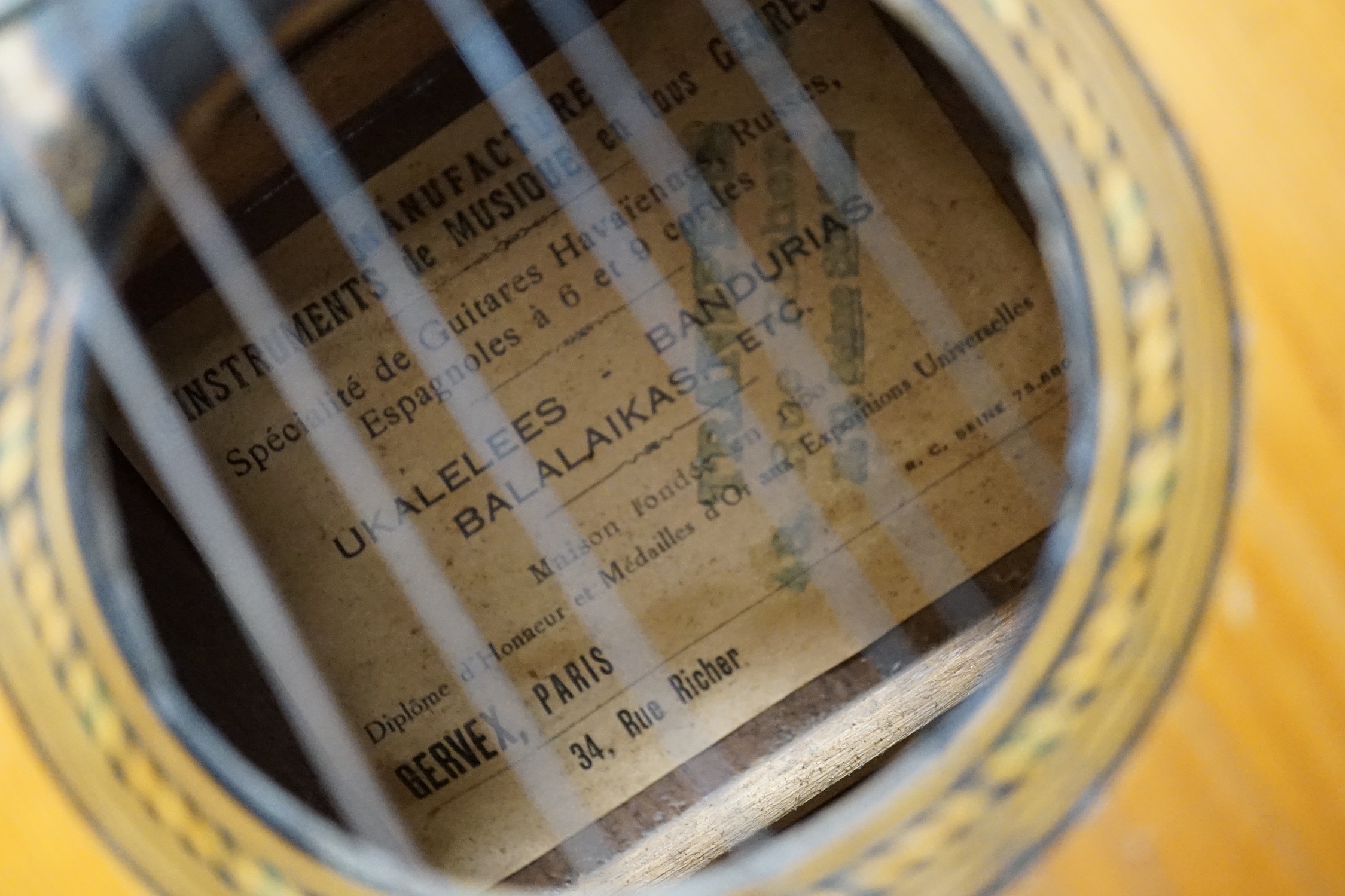 A French Parlour guitar by Bervex with hard case